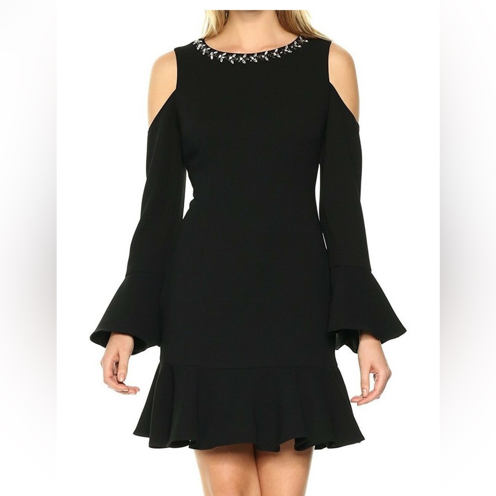 Elegant Black Cold Shoulder Dress